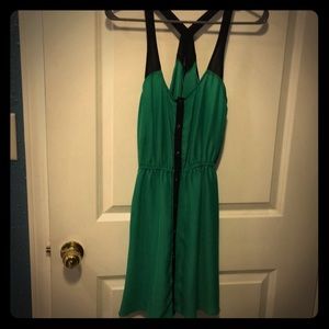 Greek & black no sleeve Razorback dress